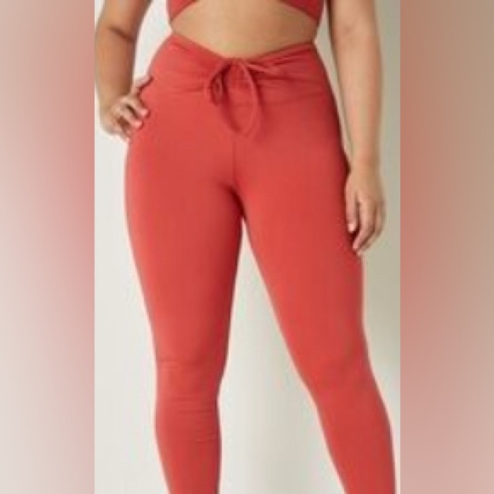 NWT VS PINK high waist leggings adjustable butter soft ruched  Coral - Picture 2 of 7